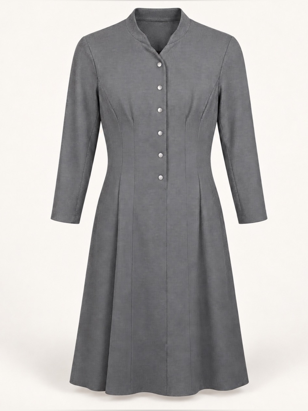 M.M.LaFleur Gray Tailored Snap Front Midi Dress Size 2
